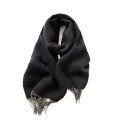 [レグエイト] マフラー レディース 大判 ストール カシミアタッチ 春 秋 冬 肩掛け 巻き物 防寒 暖かい 単色 羽織り 大人っぽい上品さを (ブラック) [ブラック]