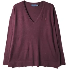 古着 ラルフローレン Ralph Lauren POLO RALPH LAUREN Vネック コットンニットセーター メンズXL相当/eaa434308