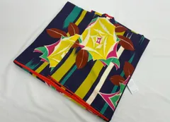 七五三　7才用　四ﾂ身着物　紫地 バラ柄　(アウトレット品)