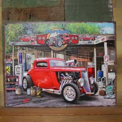 アンティークメタルプレート Diner WELCOME ガレージ インテリア ダイナー ホットロッド ブリキ看板