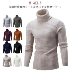 タートルネックセーター メンズ ニット ハイネック トップス スリム 大きいサイズ 長袖 防寒 暖かい 秋 冬 無地 シンプル