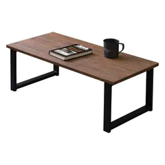 【在庫処分】センターテーブル テーブル 机 【木目調天板×スチール脚】 ローテーブル インダストリアル リビング ソファテーブル 萩原(Hagihara) 幅90 ブラウン LT-4394BR