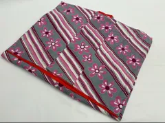 七五三　7才用　四ﾂ身着物　グレー地 花柄　(アウトレット品)