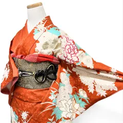 セミアンティーク　振袖　金駒刺繍　刺繍　牡丹　晴れの日　着物　124b d ms