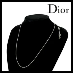 FU【Dior】チェーン ロング ネックレス シルバーカラー ペンダント ヴィンテージ Christian Dior/クリスチャンディオール (FU-6259)