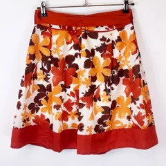 エニィスィス エニシス anySiS 花柄 フレア スカート 3 オレンジ レディース