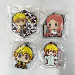 【未使用】[4点セット] 鬼滅の刃 ラバーストラップ 錆兎 我妻善逸