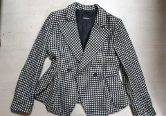 LOVEBRAND 正規品 ハウンドトゥースチェック 美しい ジャケット シャーリング装飾 woo!ah!(ウア！) 上品