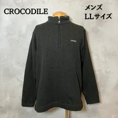 Crocodile　クロコダイル　スウェット　ハーフジップ　裏起毛　ダークグレー　LLサイズ　メンズ【B-2】のサムネイル
