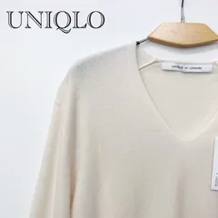 UNIQLO ユニクロ LEMAIRE カシミヤ Vネック ニット 251-161238 ホワイト Mサイズ レディース