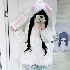 可愛いウサギ耳 ロリータコート リボン装飾 SET INショール 外套