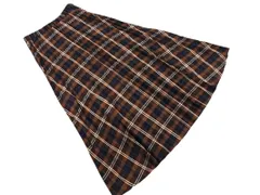 SM2 サマンサモスモス blue チェック プリーツ スカート sizeF/紺ｘ茶 ◇■ レディース