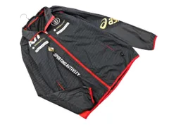 ASICS アシックス ウインドブレーカー ジャケット sizeO/黒ｘ赤 ◇■ メンズ