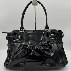 Salvatore Ferragamo サルヴァトーレフェラガモ エナメルレザー トートバッグ ガンチーニ シルバー金具 大きめ 肩掛け可 デカバッグ メンズ レディース