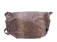 FURLA フルラ パイソン レザー ショルダー バッグ 茶 ■■ レディース