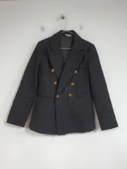 ZARA ザラ レディース ブラック ゴールド ツイード ジャケット 55