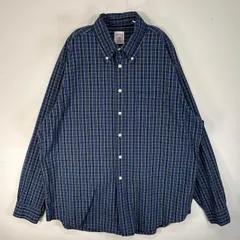 古着 ブルックスブラザーズ Brooks Brothers 長袖シャツ チェック 346 胸ポケ L  ネイビー系 マルチカラー メンズ