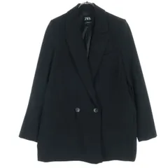 ZARA ザラ 長袖 ダブル テーラードジャケット M ブラック レディース 古着