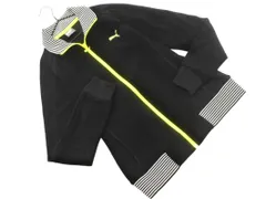 PUMA プーマ ロゴ フロッキープリント トラック ジャケット sizeM/黒 ◇■ レディース