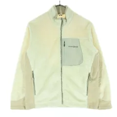 美品 mont-bell モンベル 長袖 CLIMA AIR フリースジャケット 150 ホワイト キッズ 古着
