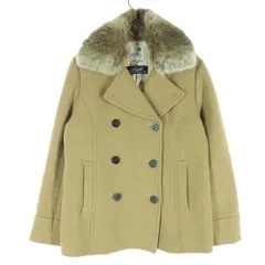 美品 earth music&ecology アースミュージックアンドエコロジー 長袖 ピーコート M キャメル ファー取外し可 レディース 古着