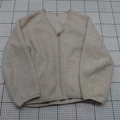 ◇ ⊇ 【ユニクロ UNIQLO】ボアフリースカーディガン ベージュ系 Lサイズ メンズ E  【1509190007978】