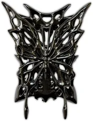 LIMSE 推し活グッズ蝶モチーフ トレカケース カードホルダー マグネット着脱 メタリック カードケース トレカホルダー バタフライ (ブラック)