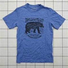 ◇ ⊂ 【エディー・バウアー Eddie Bauer】グラフィックTシャツ メンズ XS ブルー系 綿100% シアトルプリント E  【1509190046502】