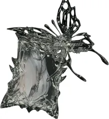 LIMSE 推し活グッズ蝶モチーフ トレカケース カードホルダー マグネット着脱 メタリック カードケース トレカホルダー バタフライ (クリア)