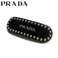 PRADA プラダ 1IF042 プレックス ヘアクリップ  バレッタ メタルスタッズ ブラック