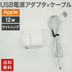 中古 USB電源アダプタ12W+ライトニングケーブル Apple 純正品 充電器 充電 iPad iPhone USB電源 送料無料