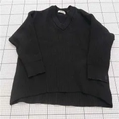 ◇ ⊇ ココディール COCO DEAL Vネックリブニット ブラック系 サイズ1 レディース E  【1511100006902】