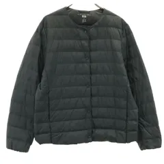 UNIQLO ユニクロ ウルトラライトダウンジャケット XL ダークグリーン 収納袋付き レディース 古着
