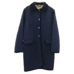 Aquascutum アクアスキュータム イングランド製 中綿コート M ネイビー レディース 古着