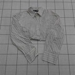 ◇ Θ ザラ ZARA ストライプ クロップドシャツ XS レディース E  【1511110018322】