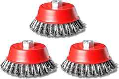 ENN LLC ディスクグラインダー用 カップワイヤーブラシ ツイスト3個 六角軸 錆落とし 塗装剥がし (75mm)
