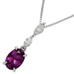 (年末セール) AM0.92ct/FD:0.18ct/2月 誕生石 1P･アメシスト アメジスト ダイヤモンドネックレス･ペンダント/Pt900-Pt850-2.8g【S】【メンズ・レディース】★■595436【中古】