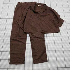 ◇ ⊂ ehka sopo エヘカソポ チェック柄 カジュアル パンツセットアップ サイズF ブラウン系 レディース E  【1511250000171】