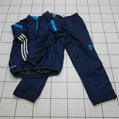 ◇ Θ adidas アディダス 通気性良好 ジャージ上下セットアップ サイズ120 ダークブルー系 メンズ E  【1511250000157】