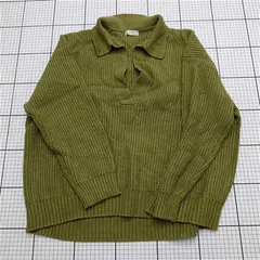 ◇ ⊇ LOWRYS FARM ローリーズファーム 防寒性良好 長袖 編みニット サイズF グリーン系 レディース E  【1511250001413】