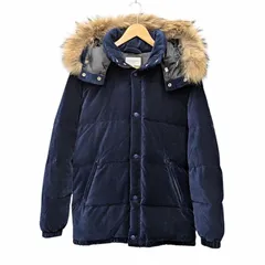 22 00s Y2K UNITED ARROWS BLUE LABEL ユナイテッドアローズ ブルーレーベル ベロア調 ダウンジャケット ネイビー系 サイズ L