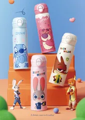 【新品未使用】500ml ズートピア ニック ジュディ スティッチ クロミ マイメロディ ロッツォ ハローキティ クレヨンしんちゃん ラルフ スティッチ 11 種選べる キッズ水筒 通学 入園 ベビー