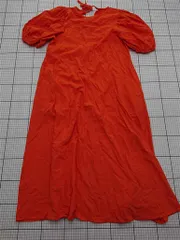 ◇ ⊂ Lowy by corners コーナーズ コットン100％ 半袖 ロング ワンピース サイズM オレンジ系 レディース E  【1511250004889】