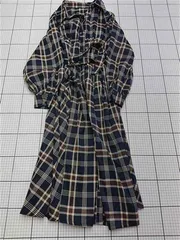 ◇ Θ GRL グレイル チェック柄 長袖 ロング丈 ワンピース サイズS マルチカラー レディース E  【1511250007521】