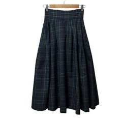 JENNE(ジェンヌ) ロングスカート サイズS レディース新品同様  - ネイビー×黒×グリーン マキシ丈/チェック柄