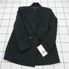 ◇ Θ ザラ ZARA 8769/597/800 ダブルボタンテーラードジャケット ブラック系 レディース XS E  【1512010005634】