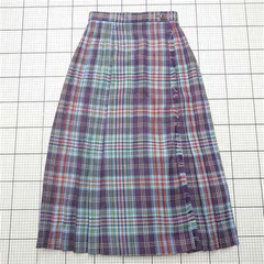 ◇ ⊂ ビームスボーイ BEAMS BOY チェック柄プリーツスカート パープル系 レディース E  【1512020024724】