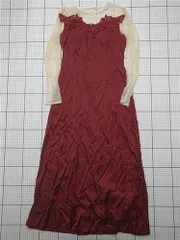 ◇ ⊂ ワンピース ラグナムーン LAGUNAMOON レース切替ロングワンピース ボルドー系 M レディース E  【1512020024632】