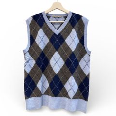 美品 45R フォーティファイブアール アーガイル柄 ニットベスト サイズ