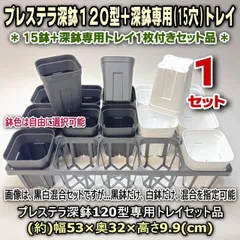 プレステラ深鉢120型4号深鉢相当＊白鉢・黒鉢・混合(15鉢)＋深鉢120型専用園芸トレイ(大)15穴×1セット＊多肉植物・塊根植物コーデックス・アガベ・サボテン・盆栽・観葉・ハオルチア・アデニウム・パキポディウム＊グラキリス・実生＠フラワーショップ江口